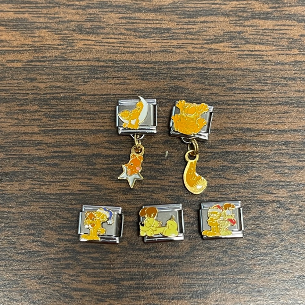 4 Garfield Casa D'oro Italian charm bracelet New